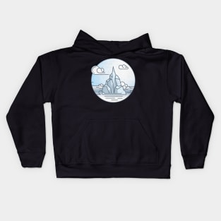 Ice mountain landscape Kids Hoodie